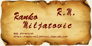 Ranko Miljatović vizit kartica